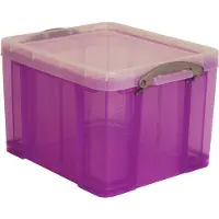 Really Useful Boxes Really Useful Box opbergdoos 35 liter, transparant paars