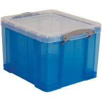 Really Useful Box opbergdoos 35 liter, transparant, blauw