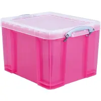 Really Useful Boxes Really Useful Box opbergdoos 35 liter, transparant, helroze