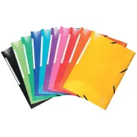 Exacompta Iderama elastomap met 3 kleppen, met rugetiket, geassorteerde kleuren