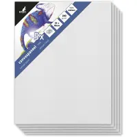 Kangaro canvaspaneel - 24x30 cm - 5 stuks - 3mm board - 280gr katoen - 3x primed