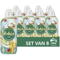 Robijn - Wasverzachter - Kokos - 8 flessen - 304 wasbeurten - Voordeelverpakking