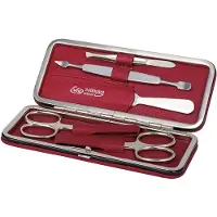 Erbe Manicure Clip-Top Case Range "Siena", red, 5 pcs. Manicuresets