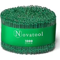 Novaliv 1.000 stuks binddraad met ogen 1,4 x 160 mm binddraad groen gecoat, roestvrij en duurzaam gedraaid draad, binddraad, ringdraad, draadlus, bloemendraad, wijnrankdraad, bloemisterij, Rödler
