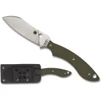 Spyderco Stok Drop Point FB50GPOD OD Green G10 vaststaand mes, Sjoerd Stok design