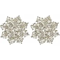 Charme Bijoux Clip oorbellen strass zilverkleur 2 cm