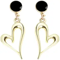 Charme Bijoux Clip oorbellen- goudkleurig- Emaille -hart- Montana- geen gaatje-