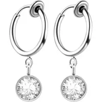 Charme Bijoux Klem oorbellen -Arcen- wit- Zilverkleur-geen gaatje-