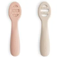 Mushie Lepels Eerste Voeding Siliconen Blush/Shifting Sand 2st