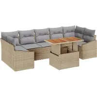vidaXL Tuinbank Set 8 st Beige en Grijs