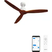 Create - Plafondventilator 40W silent Ø132 cm - Met Wifi - Met Afstandsbediening - 6 Snelheden - Timer - Zomer/Winter functie - Wit - WIND STYLANCE