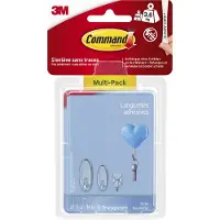 3M Command bevestigingsstrips, 8 large, 4 medium, 4 small, transparant, blister van 16 stuks