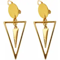 Charme Bijoux Clip oorbellen -triangle- goudkleurig- geen gaatje-