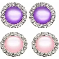 Charme Bijoux 2 Paar-Clip oorbellen-1.5 cm-Kunststof-Paars-Licht roze