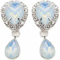 Charme Bijoux Clip Oorbellen-Lang-Multi-Strass-Kunststof- geen gaatje-