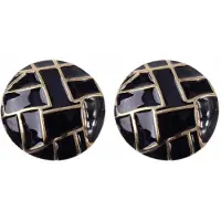 Charme Bijoux Clip oorbellen -2 cm- Laredo- zwart- metaal- geen gaatje-