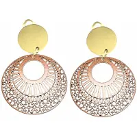 Charme Bijoux Clip oorbellen- metallic bruin- goudkleur- filigraan- geen gaatje-