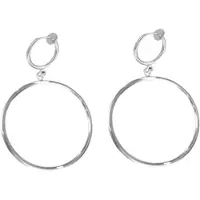 Charme Bijoux Klem oorbellen 4 cm zilverkleur
