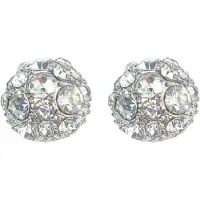 Charme Bijoux Magneet oorbellen zilverkleur Luxe strass 10 mm