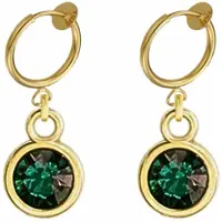 Charme Bijoux Klem oorbellen- goudkleurig -donker groen -Ami- geen gaatje-