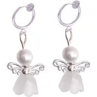Charme Bijoux Klem Oorbellen Engel - Wit - Kerst-geen gaatje-