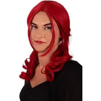 Partyxplosion Pruik Raewyn Rood - luxe - cosplay - carnaval