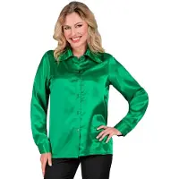 Hobby Hall Jaren 70 Blouse Satijn Groen Vrouw
