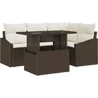vidaXL Tuinbank Set 5 st Bruin en Crème
