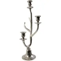 Mars & More Kaarsen Standaard gewei zilver 3 h48 d20x14cm