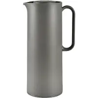 Funktion Thermoskan 1L – Met Glazen Inzet & Drukknop – Voor Warme & Koude Dranken – Grijs