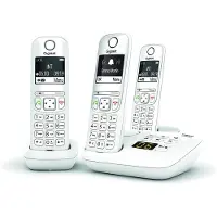 Gigaset AS690A, analoge/DECT-telefoon, headset met kabel, 100 meter bereik, wit