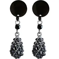 Charme Bijoux Clip oorbellen -luxe- zwart - geen gaatje-