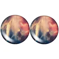 Charme Bijoux Clip oorbellen flame oceaan 2 cm blauw geel