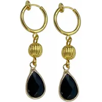 Charme Bijoux Klem oorbellen - zwart - goudkleurig- geen gaatje-