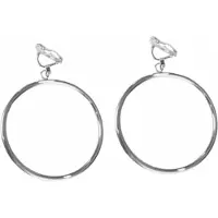 Charme Bijoux Clip oorbellen -zilverkleur- 3 cm- oorringen- geen gaatje-