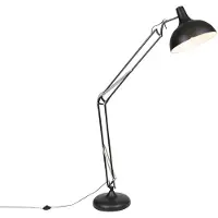 QAZQA Industriële vloerlamp zwart verstelbaar - Hobby