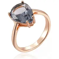 Cilla Jewels Damesring met Grijze Druppelvormige Zirkonia-17mm