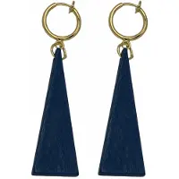 Charme Bijoux Klem oorbellen- Saheli- hout- blauw- goudkleurig-geen gaatje-