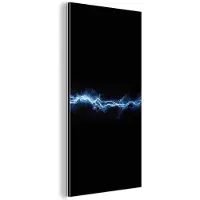 MuchoWow Aluminium schilderij 80x160 cm - Wanddecoratie metaal - Bliksemflits - Blauw - Energie - Metalen muurdecoratie woonkamer - Decoratie industrieel - Foto op dibond - Industriële accessoires slaapkamer