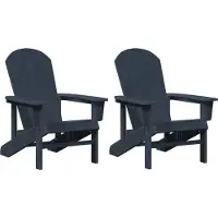 vidaXL Tuinstoel 2 st Marineblauw Polyetheen