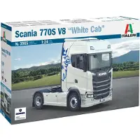 Italeri Modelbouwpakket Vrachtwagens - 3965 Scania S770 V8 - Wit - Truck 4x2 Plastic - 1:24 - Modelbouw