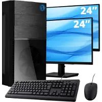 Screenon Intel Compleet PC + 2 x 24" Monitor + Muis & Toetsenbord | Intel Core i7 | 16 GB DDR4 | 1 TB SSD | RTX 3050 | Windows 11 Pro + WiFi & Bluetooth
