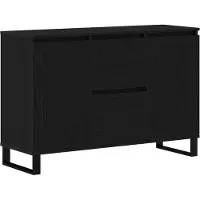 vidaXL Dressoir Zwart Eiken 101,5 x 35 x 70 cm Bewerkt hout
