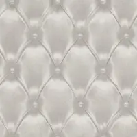 Rasch Chesterfield Vliesbehang Taupe – 3D Gekapitonneerd Lederlook Effect