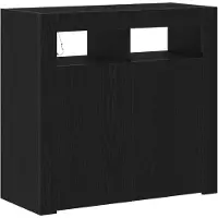 vidaXL Dressoir Zwart Eiken 80 x 35 x 75 cm Bewerkt hout