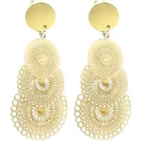 Charme Bijoux Clip oorbellen -Chakira -goudkleurig- filigraan- lang- geen gaatje-
