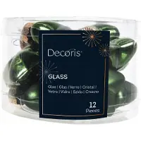 Kaemingk Decoris Ster Glas Glans-Mat Dennengroen 2x4.5x4cm