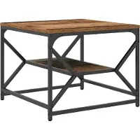 vidaXL Salontafel Oud Hout 51 x 50 x 40 cm Engineered hout en staal