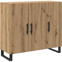 vidaXL Dressoir Artisan Eiken 90 x 34 x 80 cm Bewerkt hout