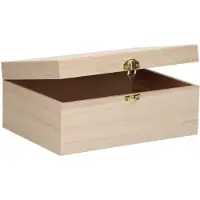 Playwood Houten kist A5 formaat - Klepdeksel - Slotje - Paulownia